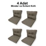 Adım Shops 4 Adet Bahçe Balkon Mobilyası Minderi Kılıfı (4 ADET MİNDER, 4 ADET KIRLENT Yanlızca Kılıf Gönderile