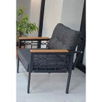 Adım Shops Adımshos Tekli Lazer Balkon-Bahçe-Ofis-Kafe Çay Seti Koltuk Oturma Takımı-Oturma Grubu - Antrasit