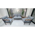 Adım Shops Balkon-Bahçe-Kafe Çay Seti Koltuk Oturma Takımı-Oturma Grubu Miami - Gri