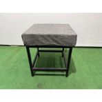 Adım Shops Metal Ayaklı Sırtsız Bank Puf Bench Balkon-Bahçe-Kafe-Çay Seti Pufu - Gri
