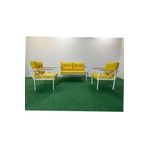 Adimshops 2+1+1 Beyaz Profil Balkon-Bahce-Kafe- Cay Seti-Koltuk Takimi-Oturma Grubu-Ofis Koltugu
