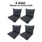 adımshops 4 Adet Bahçe Balkon Mobilyası Minderi Kılıfı mavi (4 ADET MİNDER, 4 ADET KIRLENT Yanlızca Kılıf Gönd