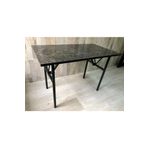 adımshops bahçe balkon çayseti masası siyah mermer desenli 90x50cm orta sehpa, yan sehpa, sehpa, masa
