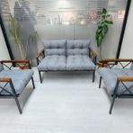 Adımshops Balkon-Bahçe-Kafe Çay Seti Koltuk Oturma Takımı-Oturma Grubu Miami