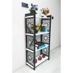 Adimshops Desenli Lazer Kesim Metal Raf,Kitaplik,Ciceklik,Ofis Dolabi,Banyo Duzenleyici,Mutfak Rafi