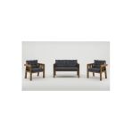 Adımshops Elmas 2+1+1 (Antrasit) Metal Gövde Balkon-Bahçe-Kafe,Çay Seti,Koltuk Takımı,Oturma Grubu,Ofis Koltuğ
