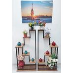 Adimshops Kopya - 2'Li Merdiven Ciceklik, Saksilik, Balkon, Bahce Dekor.raf,Stant