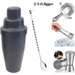 Adin Tasarım 5 Parça Kokteyl Seti Shaker 700 ml Jigger 2/4 cl Tokmaklı Bar Kaşığı Bar Süzgeci Buz Maşası