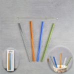Adin Tasarım Cam Pipet 4lü + Fırça Kokteyl Karıştırıcı Kokteyl Kaşığı Bar Koktely Kaşığı 5li Bar Pipet