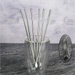 Adin Tasarım Kaşıklı Çelik Pipet 6lı + Fırça Kokteyl Karıştırıcı Kokteyl Kaşığı Bar Koktely Kaşığı 6lı