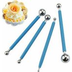 Adin Tasarım Marzipan Seti Metal 4lü Şeker Hamuru Şekillendirme Göz Modelleme Pasta Figür Çiçek Yapma Seti