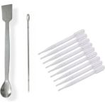 Adin Tasarım Mum Seti 12LI Fitil Delme Aparatı ve Eritme Kaşığı Pastör Pipeti 10LU Mum Yapım Seti 12 Parça