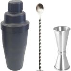 Adin Tasarım Shaker 700 ml Jigger 3/6 cl Tokmaklı Bar Kaşığı Kokteyl Ölçeği Kokteyl Seti Kokteyl Hazırlama Seti