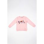 Adisia Kız Bebek Uzun Kollu Kuş Nakışlı Sweatshirt - Pembe - 1,5 - 2 Yaş