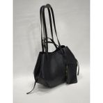 adissa collection Minimalist Shopper - Büyük Hacimli Kol ve Omuz Çantası | Ekstra Pouch (Cüzdan) Hediyeli - Siyah - standart