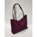 adissa collection Soft Maxi - Yumuşak Süet Görünümlü Büyük Omuz Çantası | Dökümlü Shopper Tote Bordo - standart