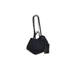 Adissa Collection Süet Görünümlü Maxi Shopper Çanta ve Mini Portföy Cüzdan Seti, 50x30 cm, 2 Parça (siyah)