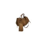 Adissa Collection Süet Görünümlü Maxi Shopper Çanta ve Mini Portföy Cüzdan Seti, Kahverengi, 50x30 cm, 2 Parça (kahverengi)