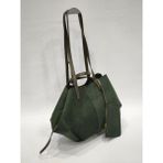 adissa collection Süet Shopper - Yumuşak Süet Görünümlü Büyük Tote Çanta | Ek Cüzdanlı Maxi Boy - Yeşil - standart