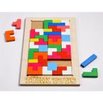 Adista Toys Ahşap Eğitici Bultak Tetris Puzzle Çocuk Oyuncağı - Taba - Açık Kahverengi
