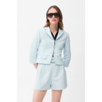 Adl Agraflı Cep Detaylı Gabardin Ceket Mavi 11944859002 - XL - Dropsuz