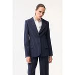 Adl Çizgili Blazer Ceket Lacivert 11944644002 - XL - Dropsuz