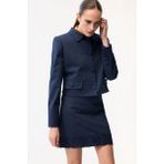 Adl Crop Ceket Lacivert 11945693002 - Dropsuz