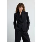 Adl Kruvaze Gabardin Ceket Siyah 11944785001 - Dropsuz