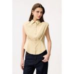 Adl Pile Detaylı Kolsuz Gömlek Mint 13044815002 - XL - Yeşil
