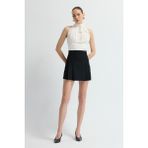 Adl Pileli Mini Etek Siyah 12742952007 - XS