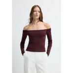 Adl Zigzag Örgülü Triko Kazak Murdum 13945301000 - Mor - XL