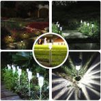 Adm Store Beyaz Ledli Işıklı Solar Güneş Enerjili 10'lu Metal Gövdeli Saplamalı Bahçe Lambası 30 cm Beyaz Ledli Işıklı Saplama