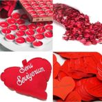Adm Store Hediye Süs 5000 Adet Kuru Gül 50 Adet Tealight Mum 365 Gün Söz Kartları 3 Adet Seni Seviyorum Yastık