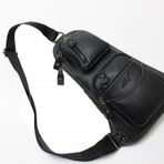 Adm Tr0014 Suni Deri, Tek Omuz Askılı Sırt - Göğüs Çantası - Body Bag
