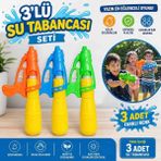 Admay 3’lü Su Tabancası Seti Renkli – Yazlık Su Silahı Oyuncak – Çocuklar Için Bahçe & Plaj Eğlence Oyunu
