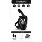 Admay Full Face Dalış Maskesi 180° Panoramik Şnorkel Maske Seti | Anti-Fog, Su Geçirmez, Profesyonel Deniz Gözlüğü (Mavi/pembe/siyah) - XL