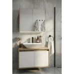 Adn Design Banyo Dolabı Takımı Ahşap Beyaz Mat Renkli Mdf Lavabosuz Asma Dolap-Banyo Dolabı-Aynalı Üst Dolap - Ahşap - Beyaz