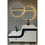 ADNAN MOBİLYA Abdest Lavabo/Çiftli Lavabo/Çocuk Engelli Yaşlı Lavabosu Sol Çukur 115 cm