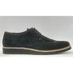 Adnan Shoes Erkek Hakiki Süet Deri Siyah Bağlı Eva Tabanlı Oxford Ayakkabı - 024-Siyah