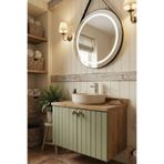 AdnDesing Banyo Dolabı-Asma 2 Kapaklı-Lavabolu-Ahşap-Mat Yeşil-Mdf 90 Cm-Aynasız