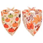 ADOGGYGO Sonbahar Köpek Bandana, Kabak Akçaağaç Yaprağı Sonbahar Şükran Günü Köpek Eşarp, Ayarlanabilir Fit Evcil Hayvan Güz Bandanaları Orta Büyük Köpekler Evcil Hayvanlar için (Büyük, Sonbahar)