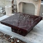 Adomar Marble Kırmızı Vişne Mermer Orta Sehpa, Rosso Levanto Orta Sehpa, Özel Ölçü, Gerçek Mermer