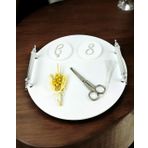 Adoration Polyester Gümüş Söz Nişan Tepsisi krem