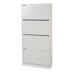 Adore Flat Duo Beyaz 4 Katlı Ayakkabılık Dolabı