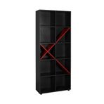 Adore KTP-910-SK-1 Antrasit-Kırmızı 10 Raflı Dekoratif Kitaplık