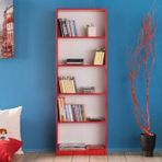 Adore Max KTP-150-KS-1 Kırmızı 5 Raflı Kitaplık