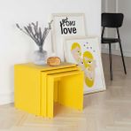 Adore Mobilya Adore Triple Zigon Sehpa - Sonoma Suntalam Malzeme ile İç İçe Kullanım 3 Adet 55x47 cm