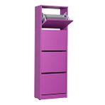 Adore Mobilya Flat Duo 4 Katlı Mor Ayakkabılık Dolabı