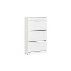 Adore Mobilya Flat Duo Mat Lake Beyaz 75x128x29 cm 3 Katlı Çekmeceli Ayakkabılık