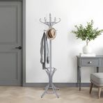 Adore Mobilya Handy Mate Dorya 12li Ahşap Askılık-Mat Gri 51x185x51 cm